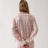 Penny Organic Cotton Knit PJ Shirt | Pink Gingham-4