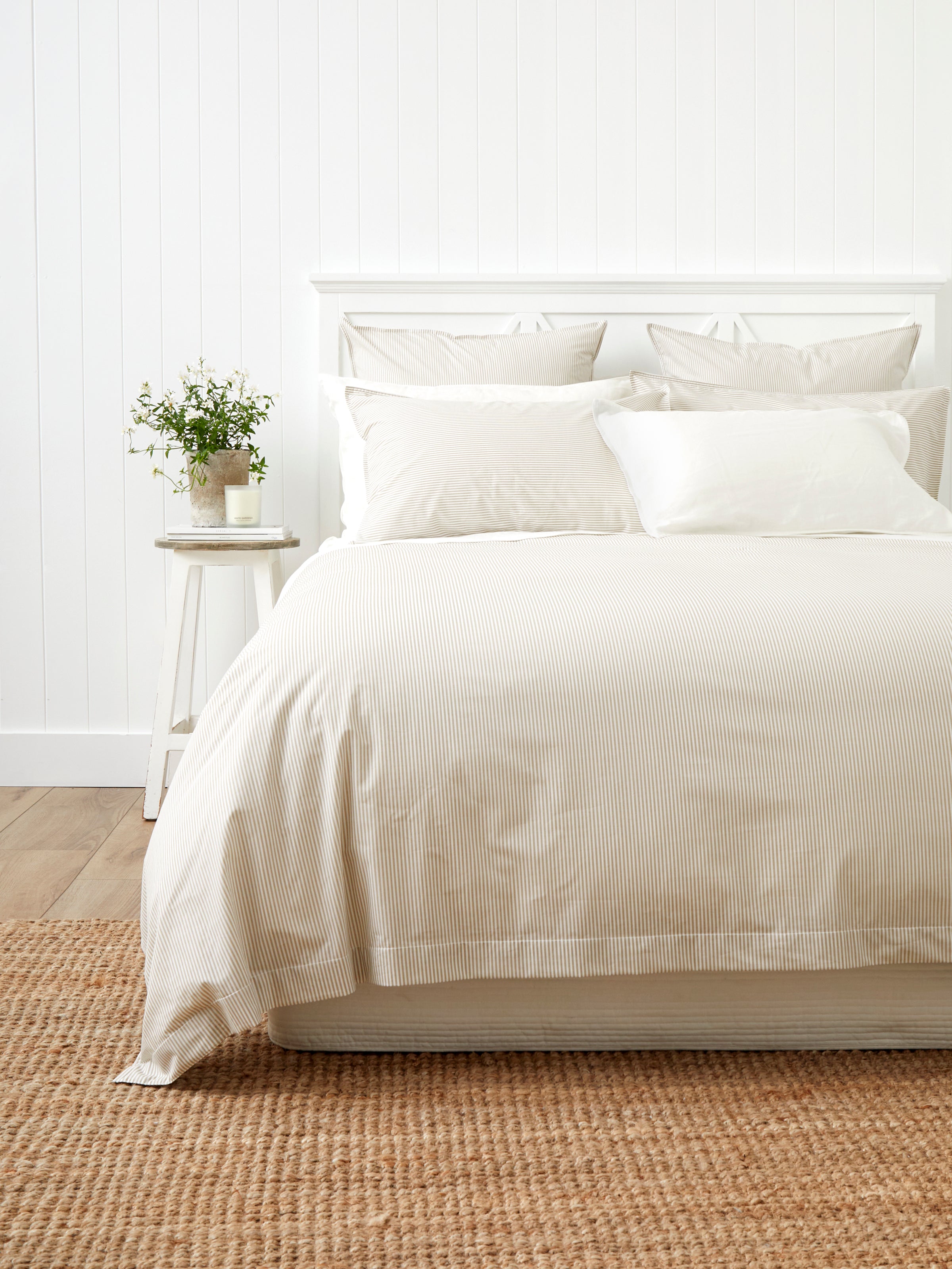 Purity Organic Cotton Duvet Cover Set | Natural Stripe-1
