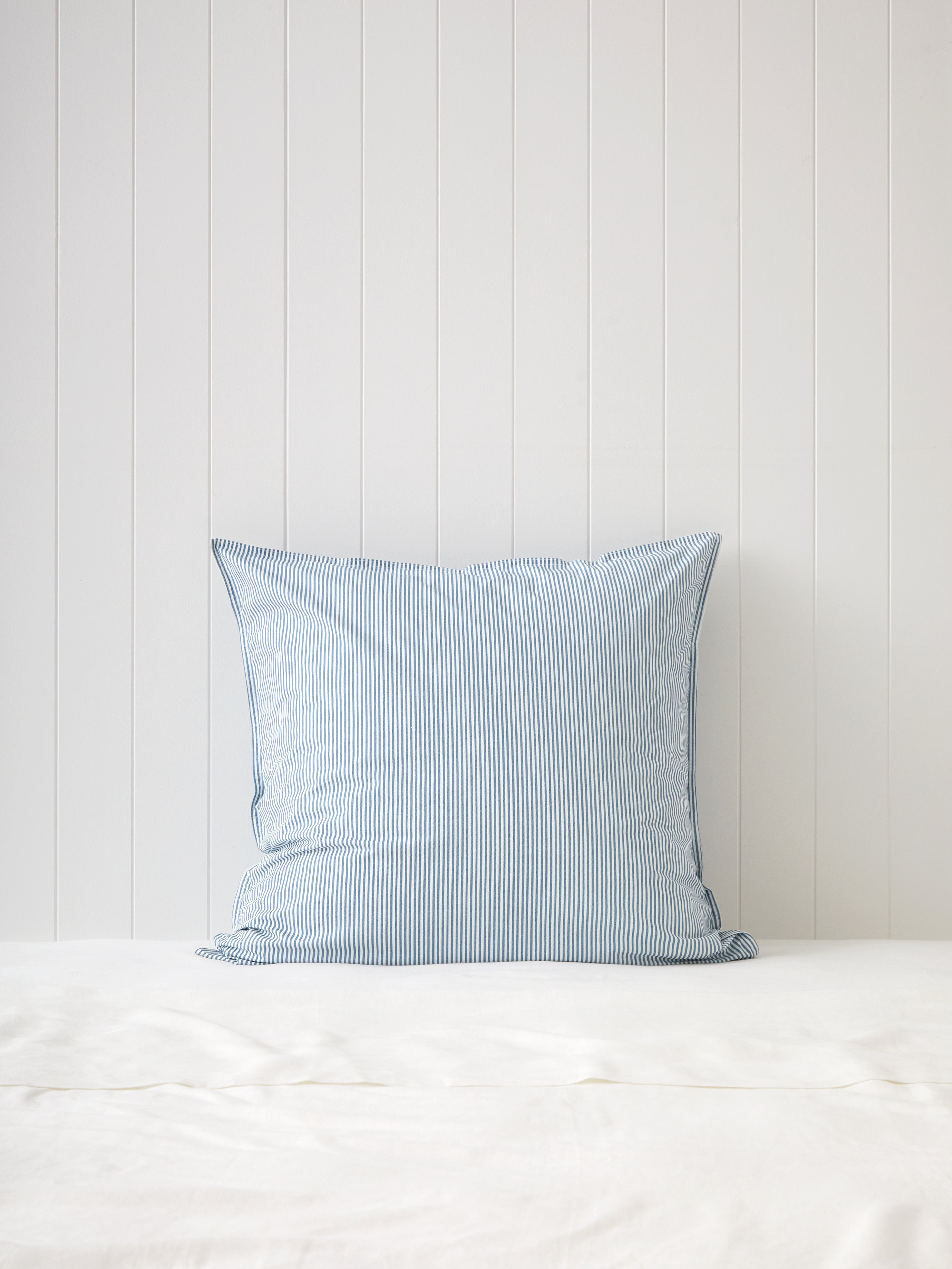 Purity Organic Cotton European Pillowcase | Blue Stripe-1