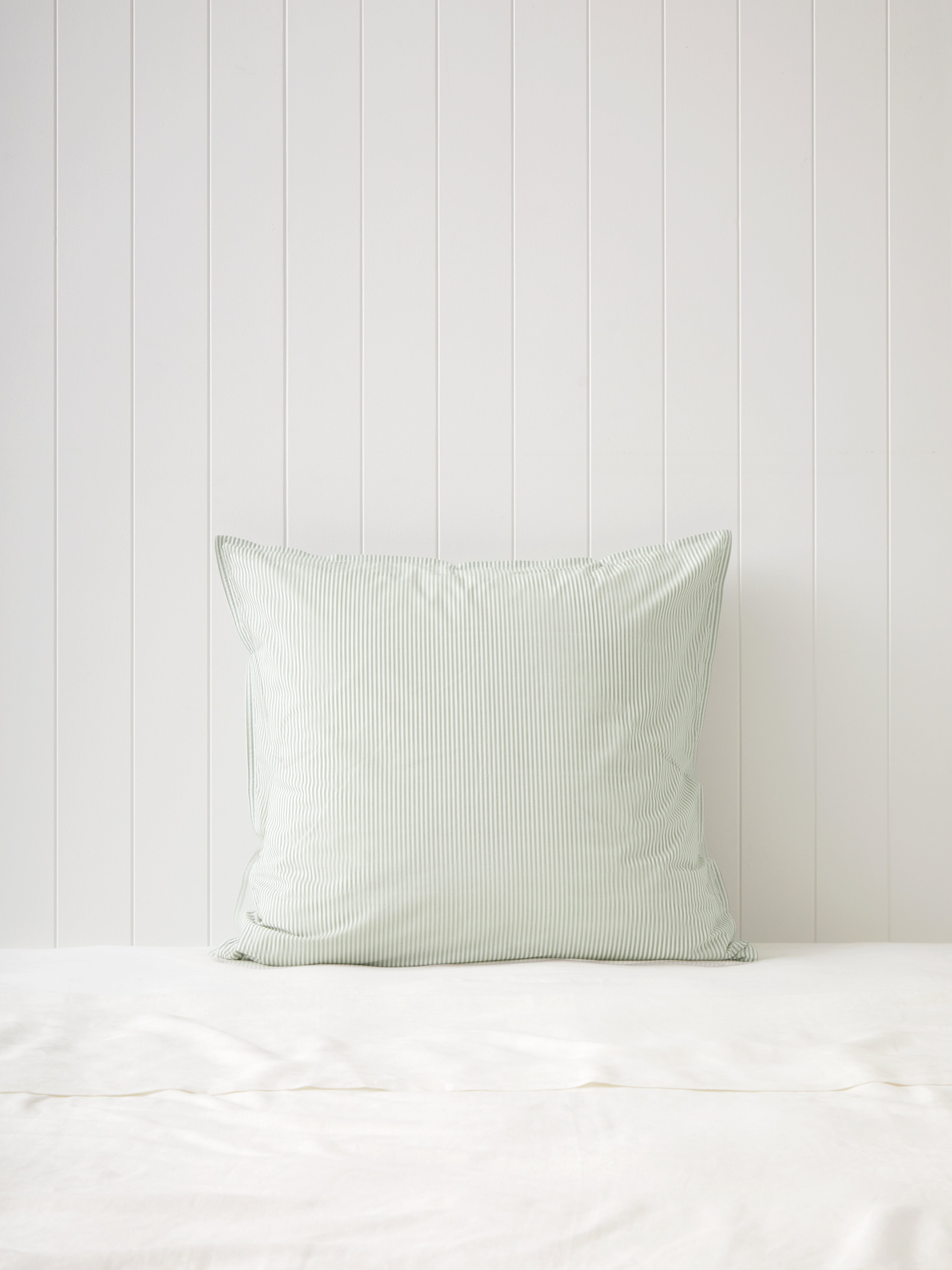 Purity Organic Cotton European Pillowcase | Green Stripe-1