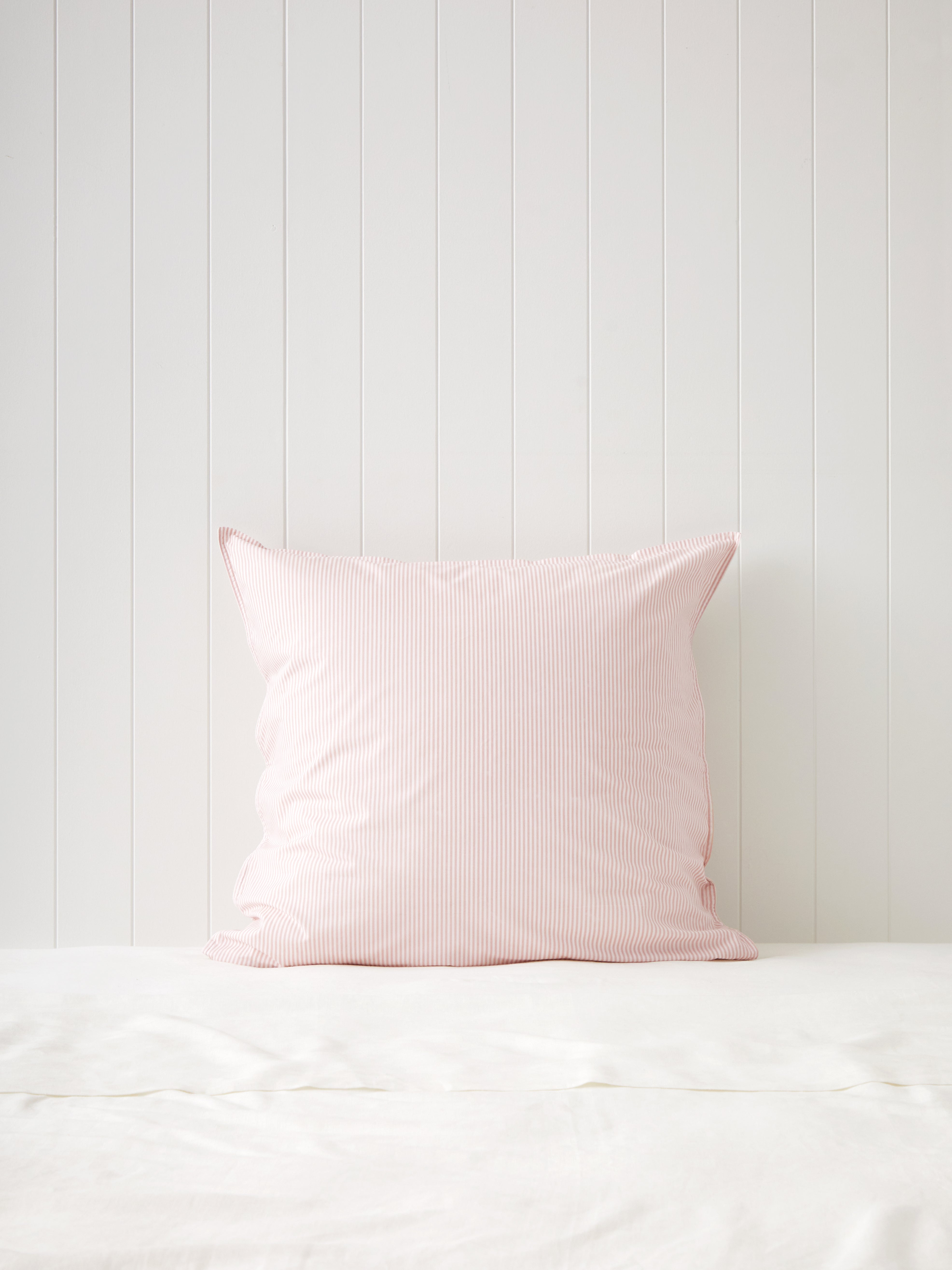 Purity Organic Cotton European Pillowcase | Pink Stripe-1