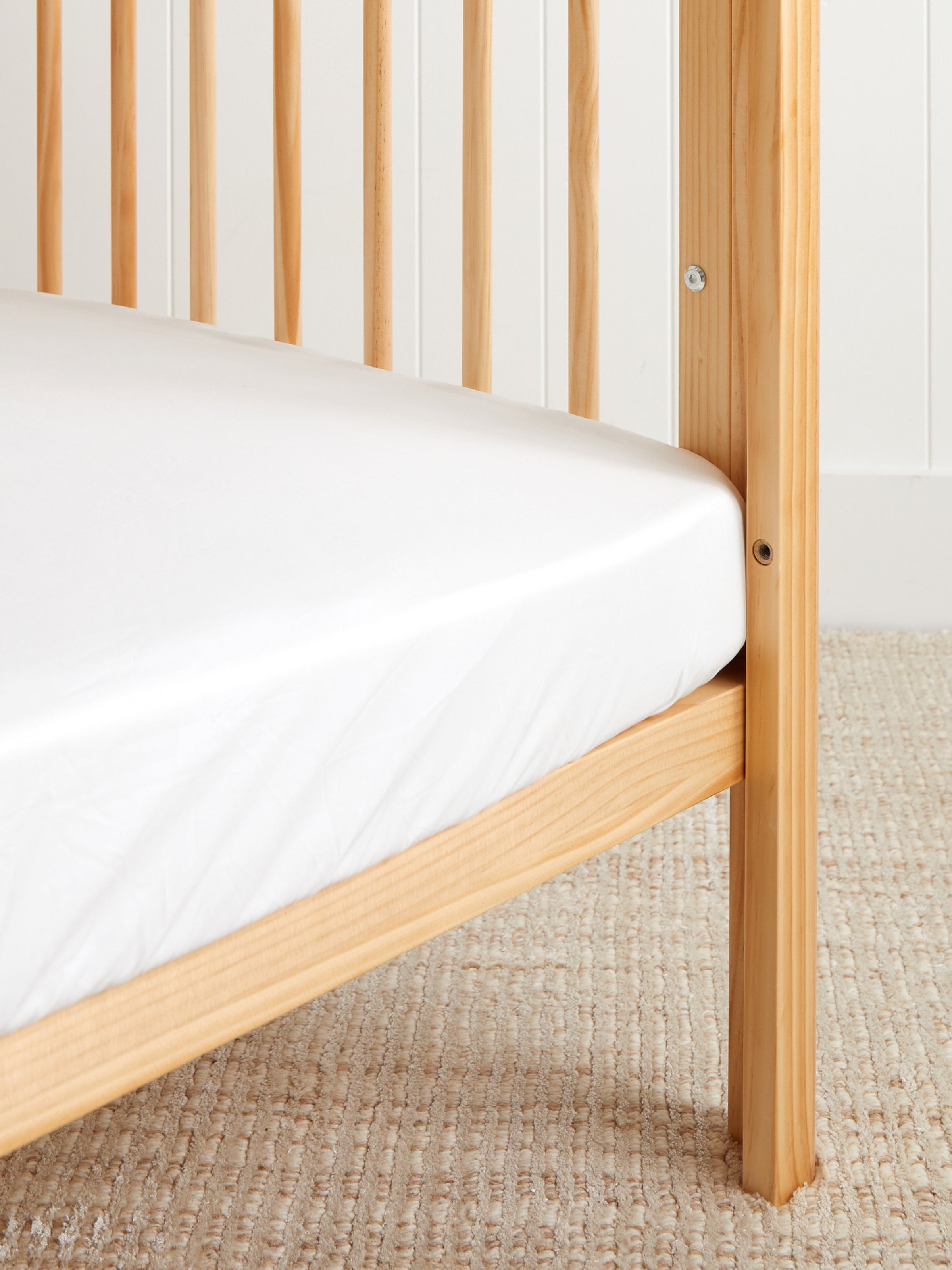 Purity Organic Cotton Fitted Cot Sheet | White-1