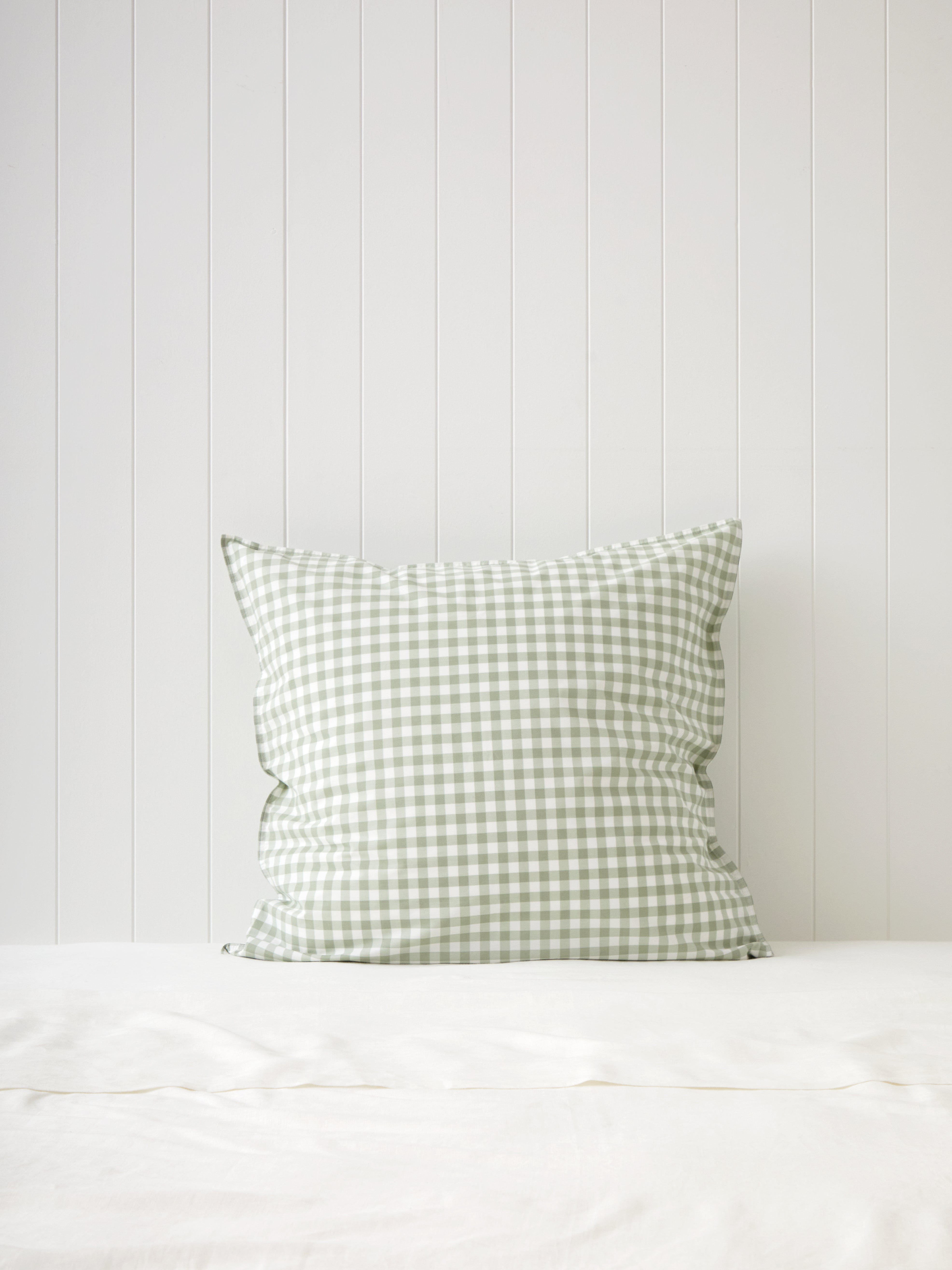Purity Organic Cotton Gingham European Pillowcase | Green-1