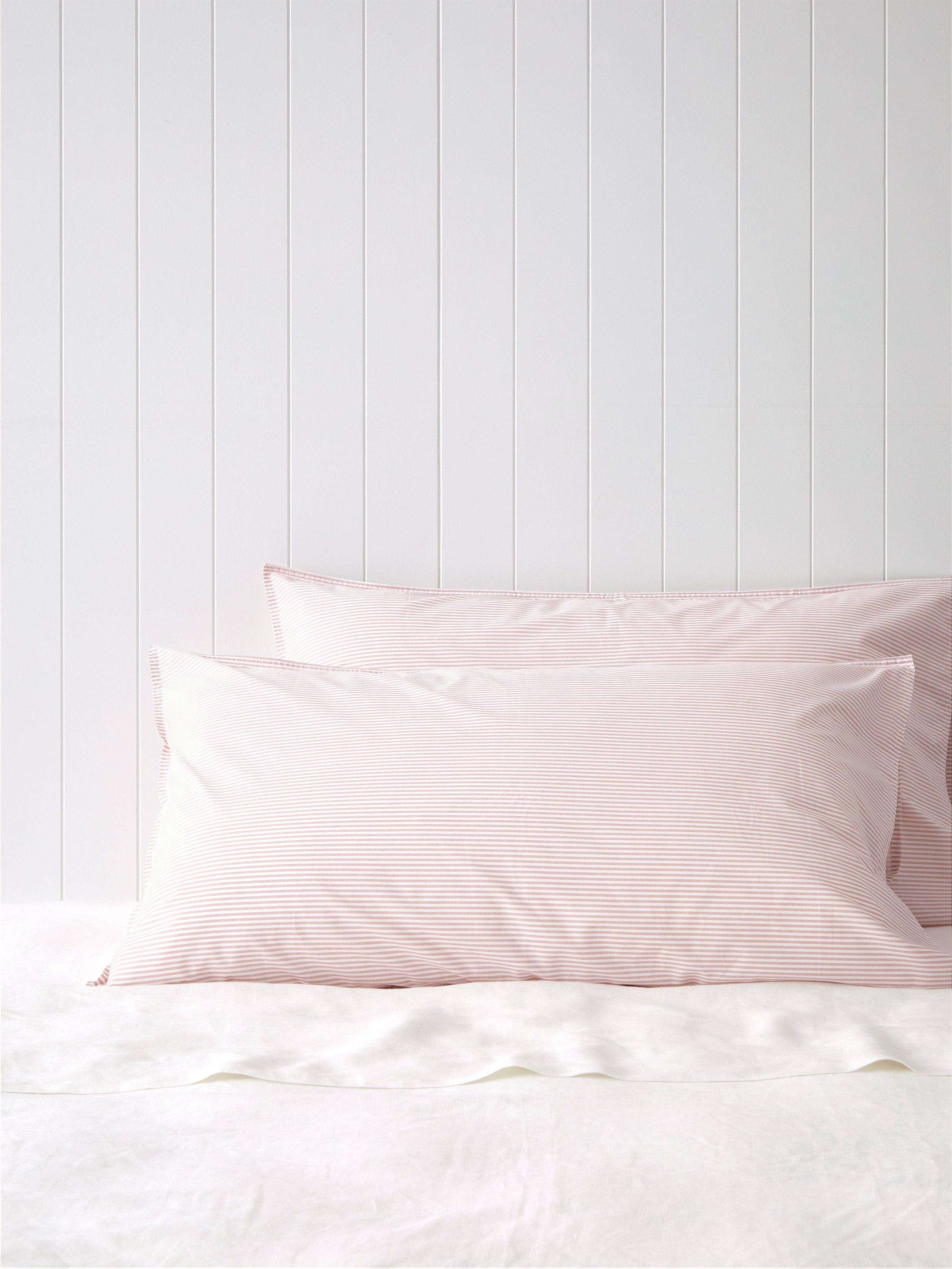 Purity Organic Cotton Lodge Pillowcase Set | Pink Stripe-1