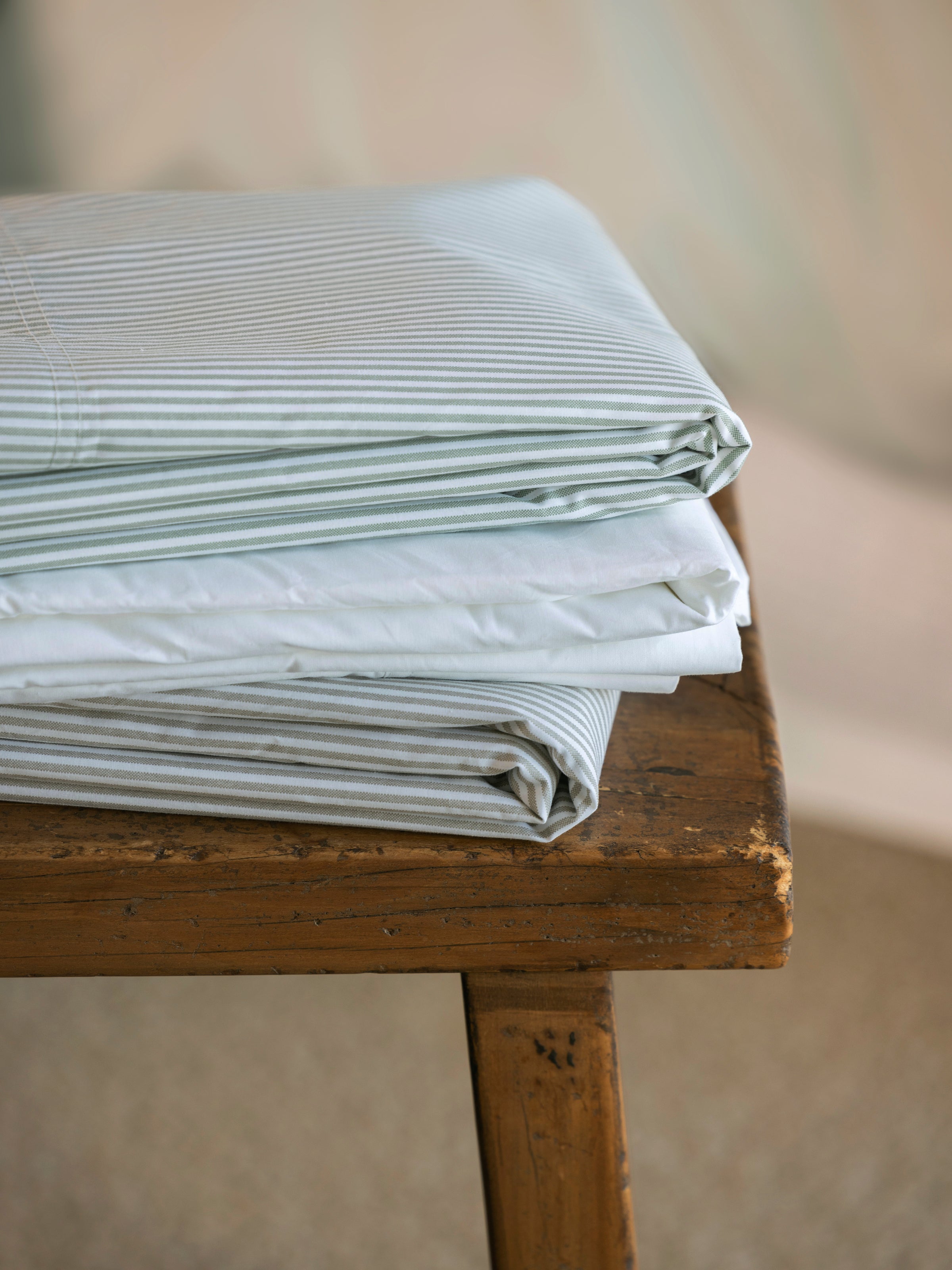 Purity Organic Cotton Sheet Set | Green Stripe-3