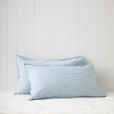 Purity Organic Cotton Standard Pillowcase Set | Blue Stripe-1