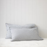 Purity Organic Cotton Standard Pillowcase Set | Charcoal Stripe-1