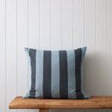 Raya Large Square Cushion Cover | Blue Stripe-1