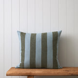 Raya Large Square Cushion Cover | Green Stripe-1