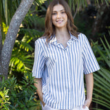 Rhodes Poplin Shirt | Blue Stripe-3