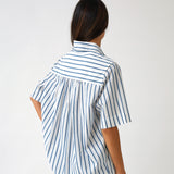 Rhodes Poplin Shirt | Blue Stripe-4