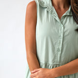 Rhodes Poplin Tier Dress | Green-2