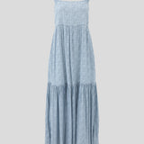 Riviera Wide Strap Rayon Dress | Blue Gingham-2