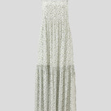 Riviera Wide Strap Rayon Dress | Green Floral-2