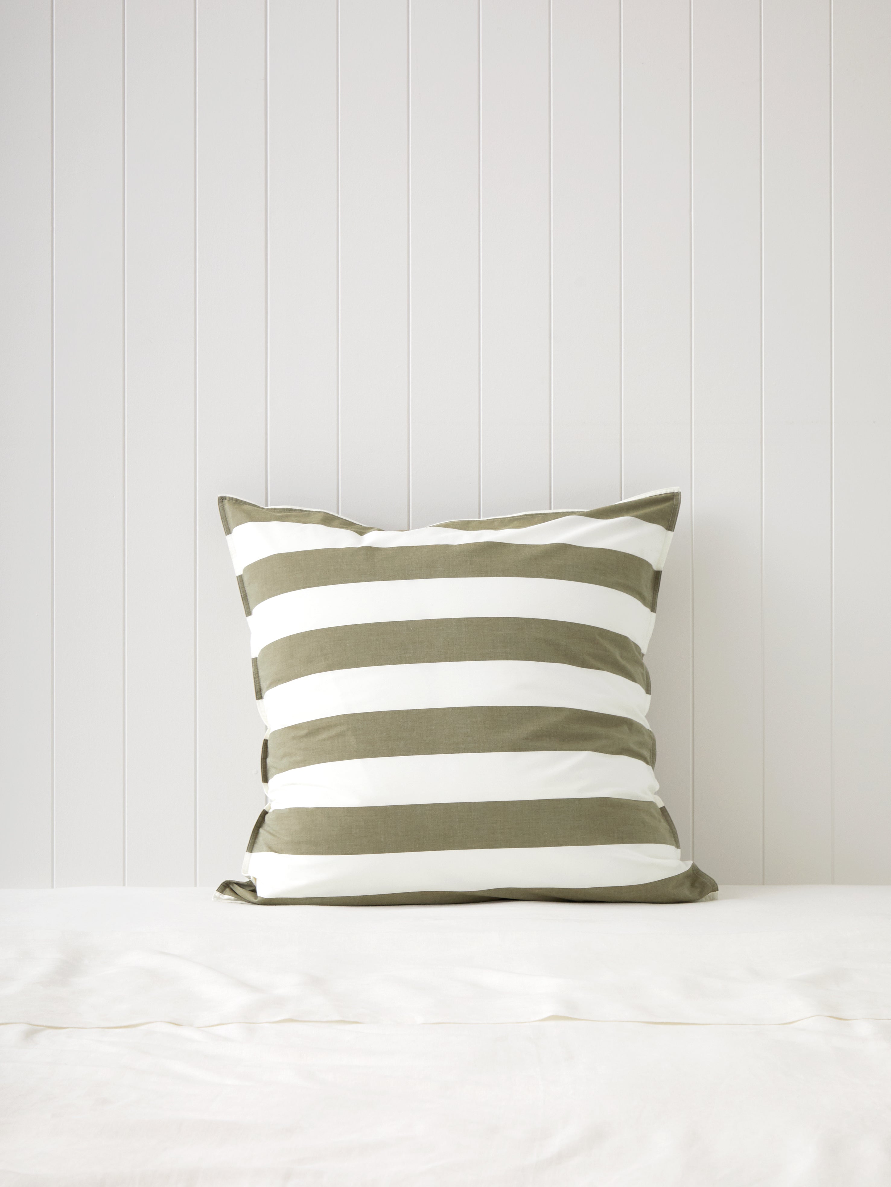 Sherwood European Pillowcase | Olive Stripe-1