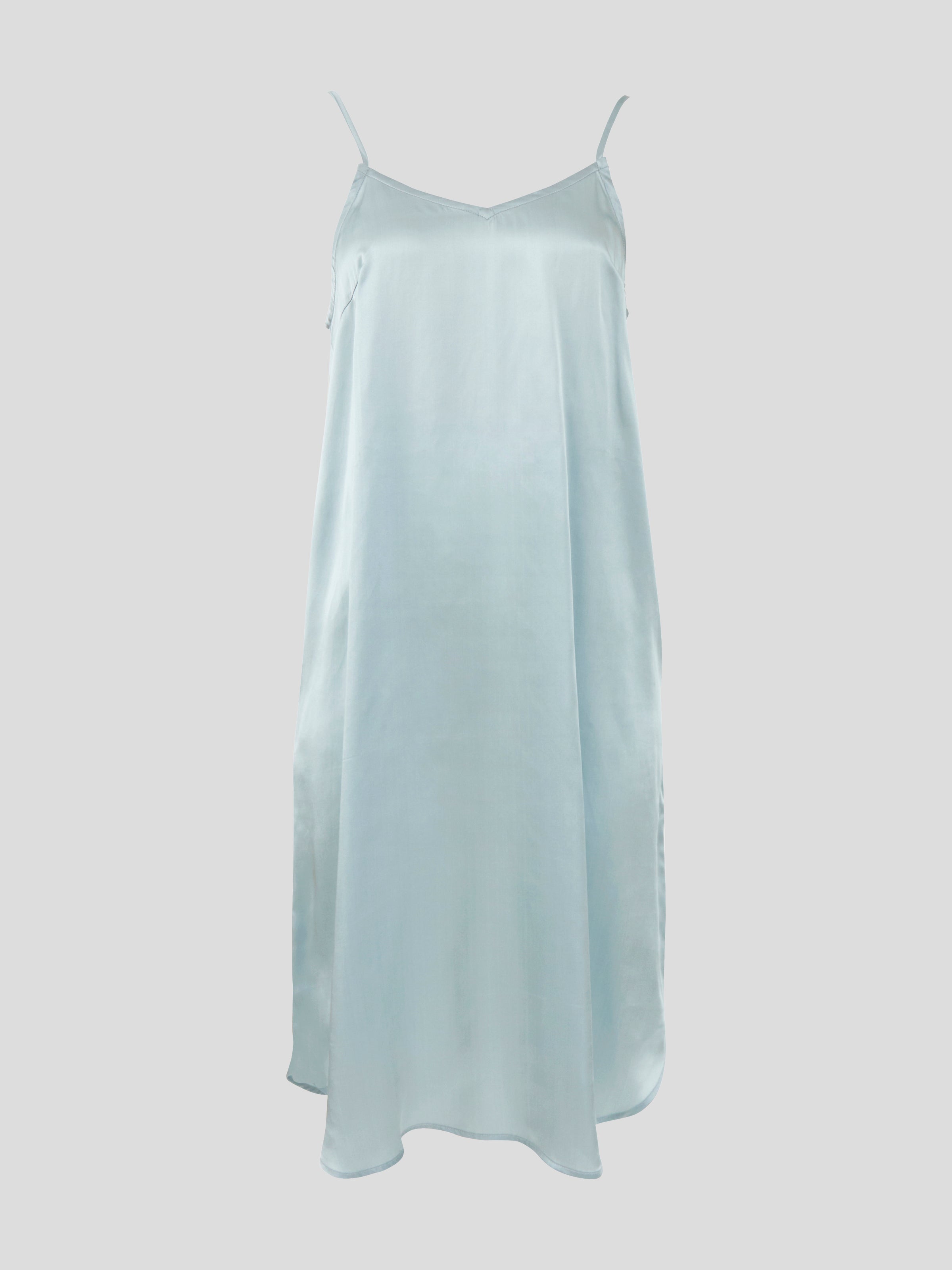 Silk Midi Nightie | Sky Blue-2