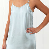 Silk Midi Nightie | Sky Blue-3