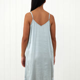 Silk Midi Nightie | Sky Blue-4
