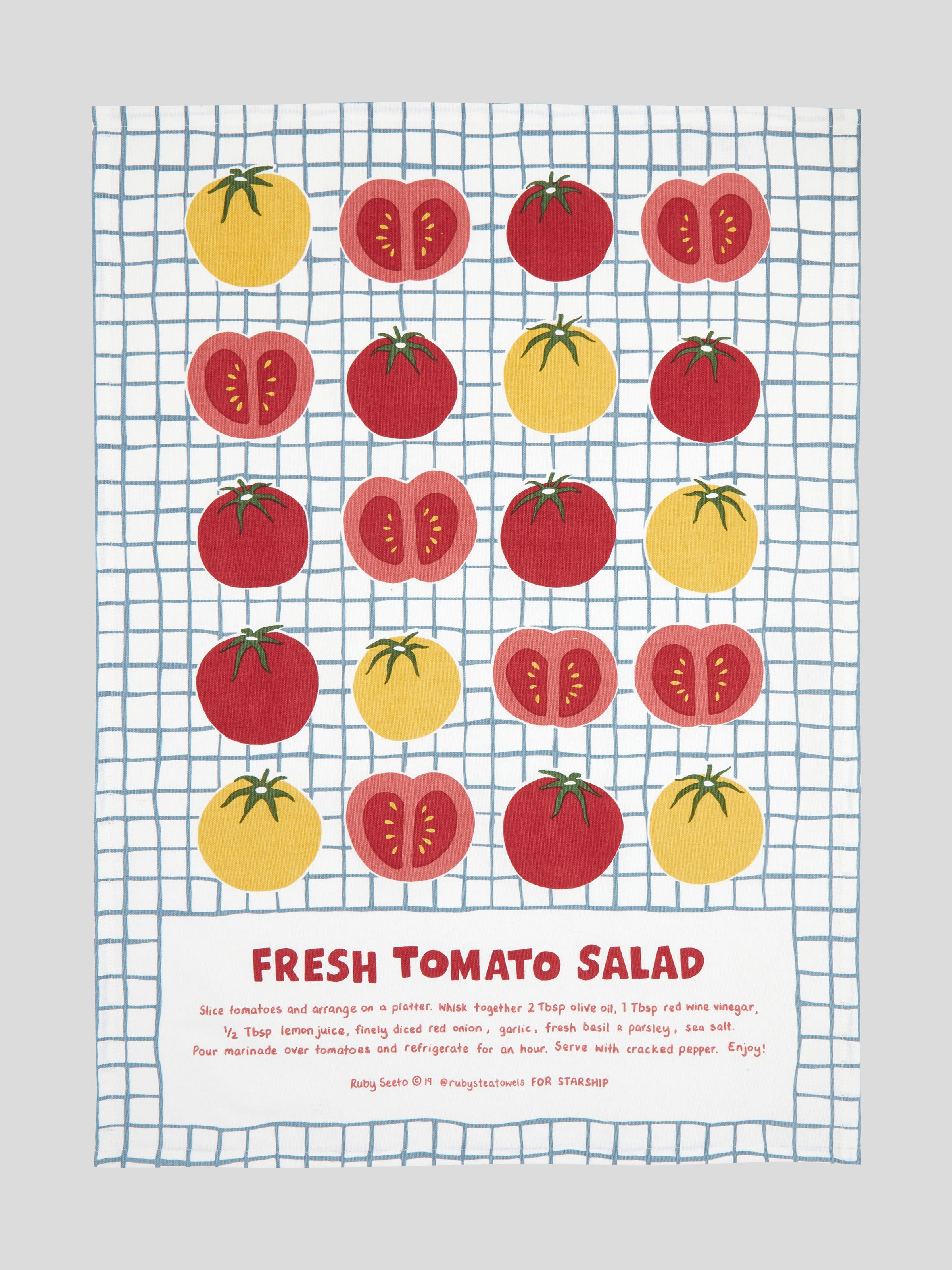 Starship Fresh Tomato Salad Tea Towel | Multi-1