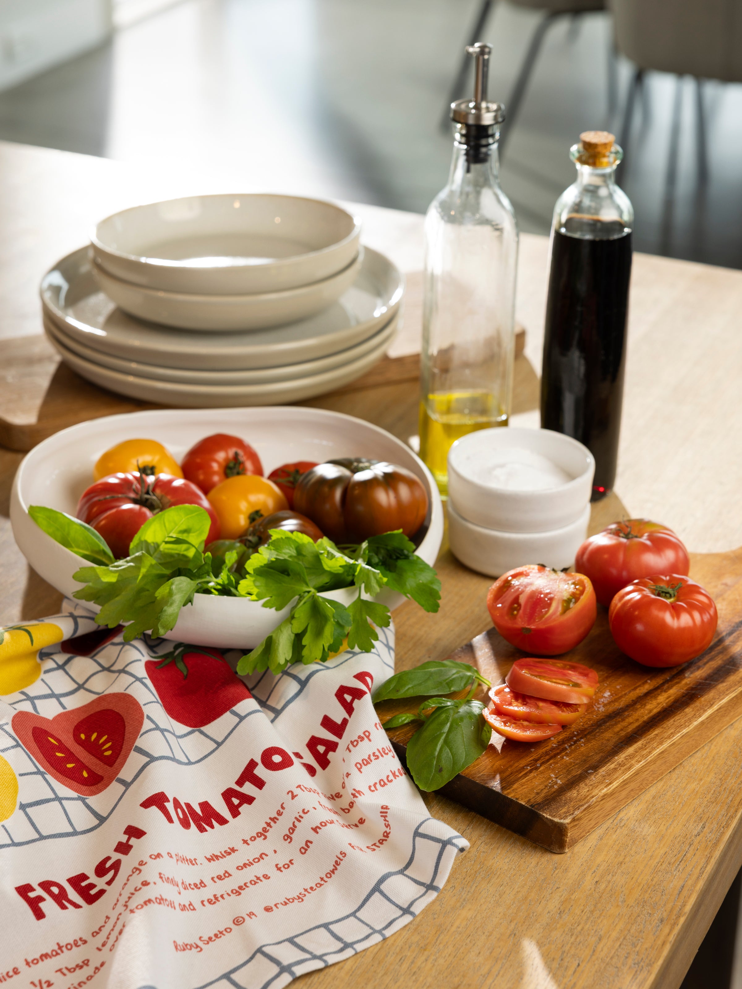 Starship Fresh Tomato Salad Tea Towel | Multi-2