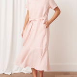 Sunseeker Bias Linen Dress | Pink-1
