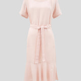 Sunseeker Bias Linen Dress | Pink-2
