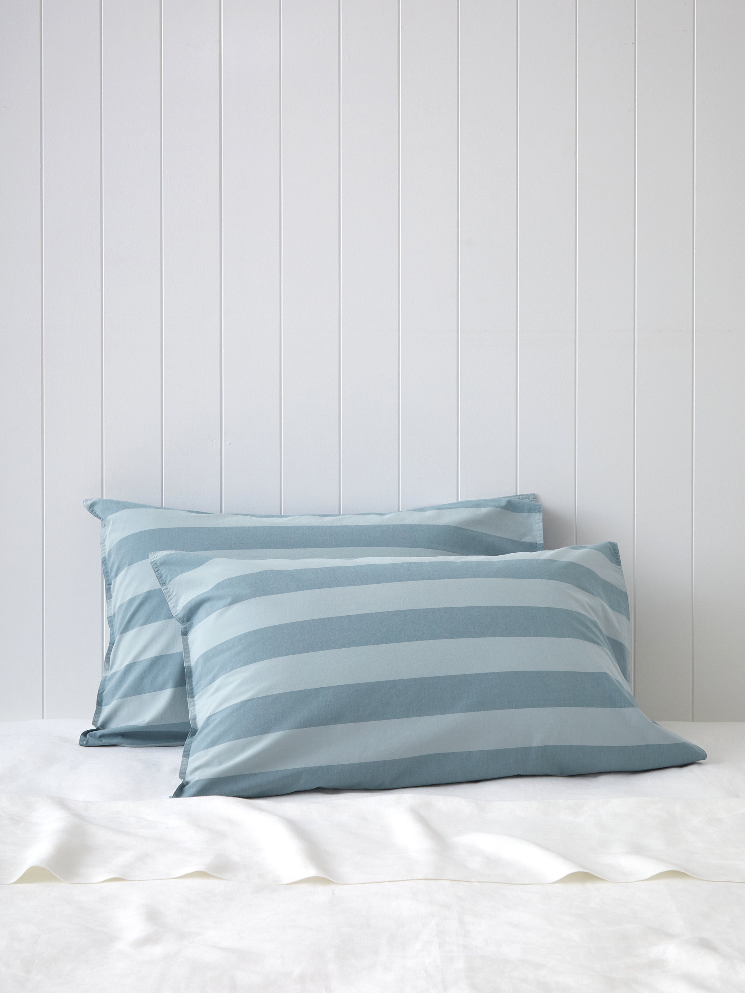 Tidal Standard Pillowcase Set | Blue Stripe-1