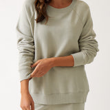 Weekend Cotton Knit Lounge Jumper | Sage-1