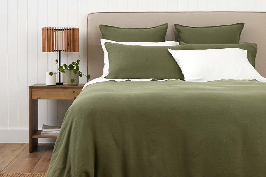 Bundle Style - Loft Linen Duvet in Olive