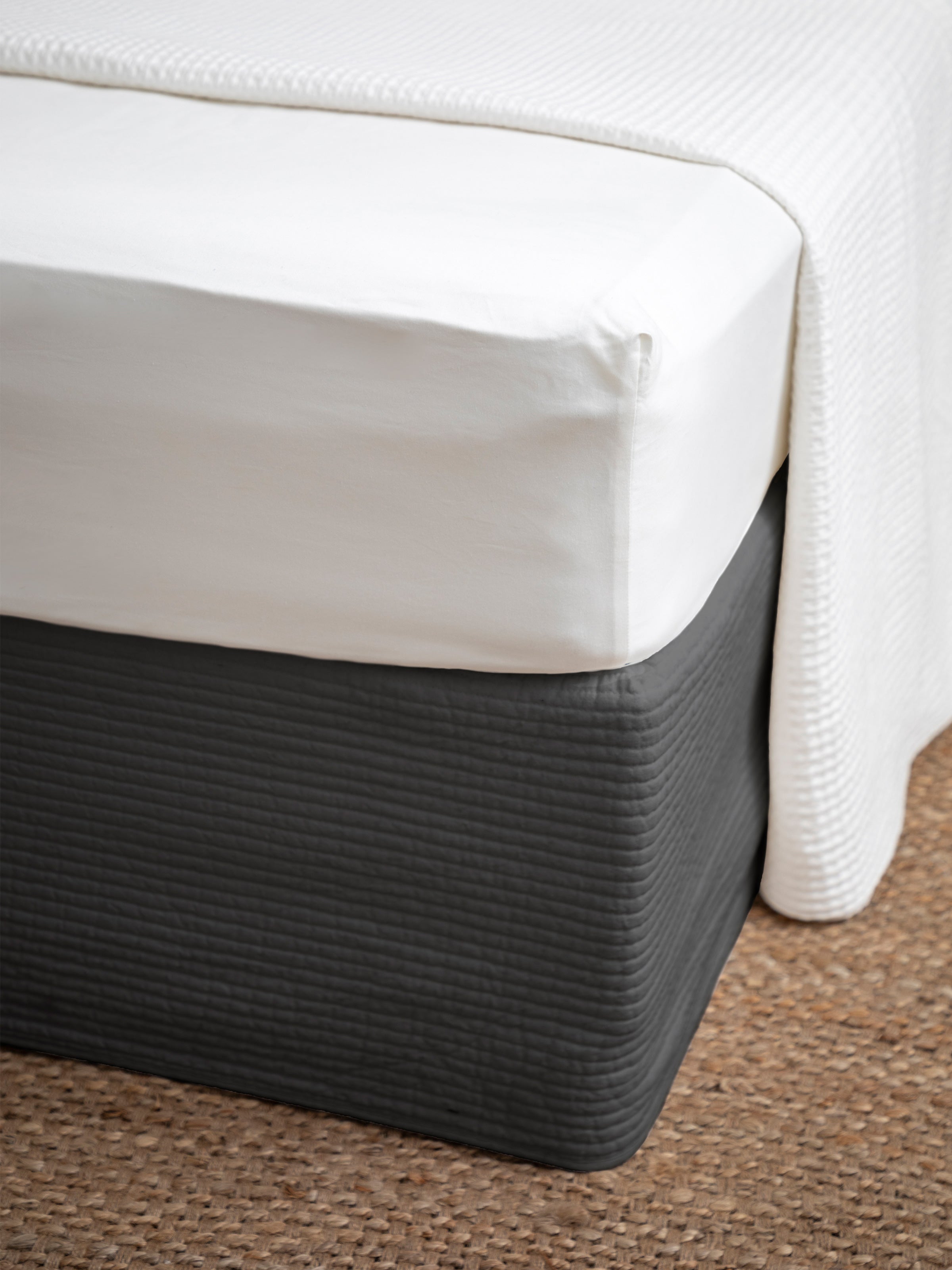 Bungalow Bed Skirt in Midnight Grey