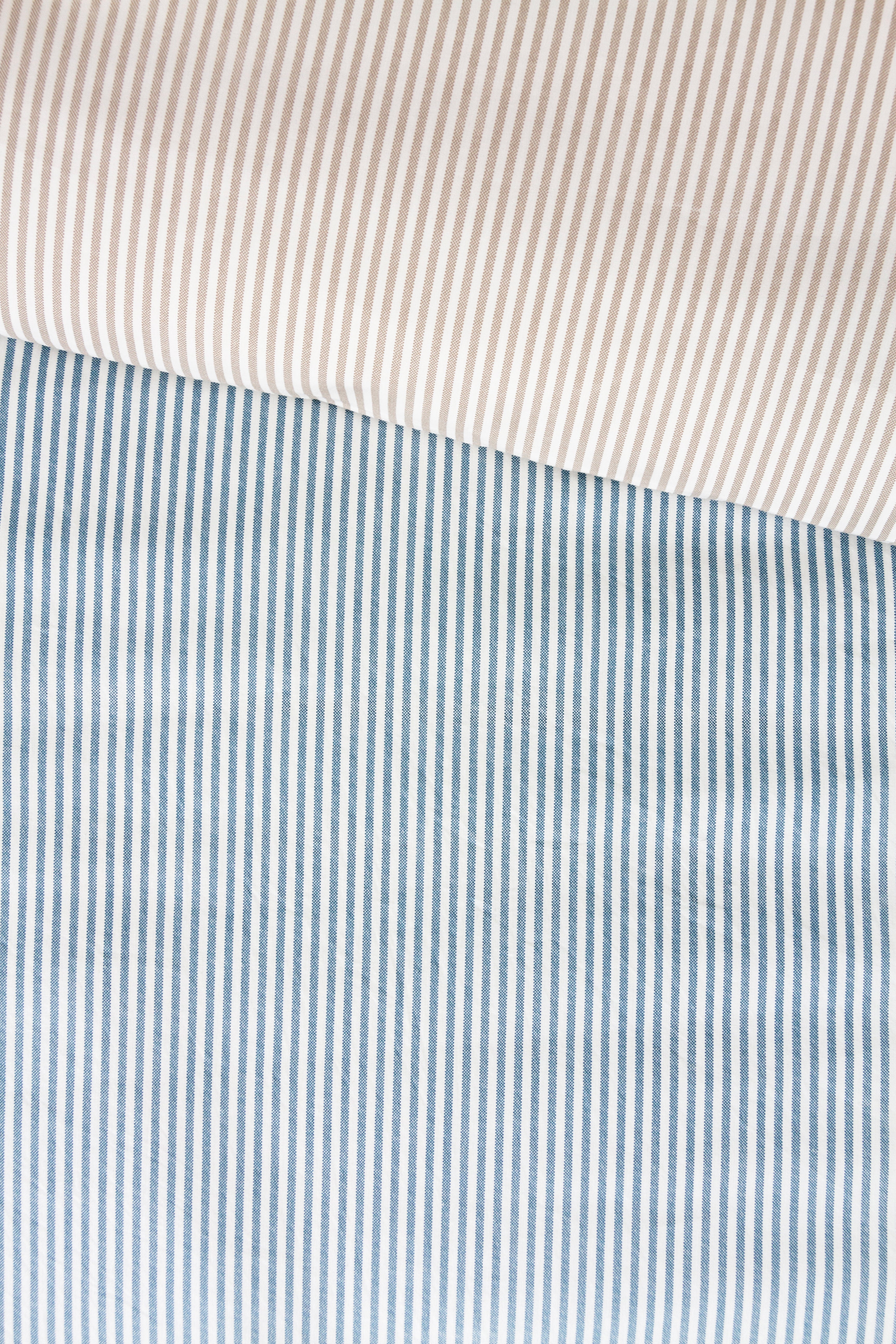 Purity Organic Cotton Duvet Cover Set in Blue Natural Stripe