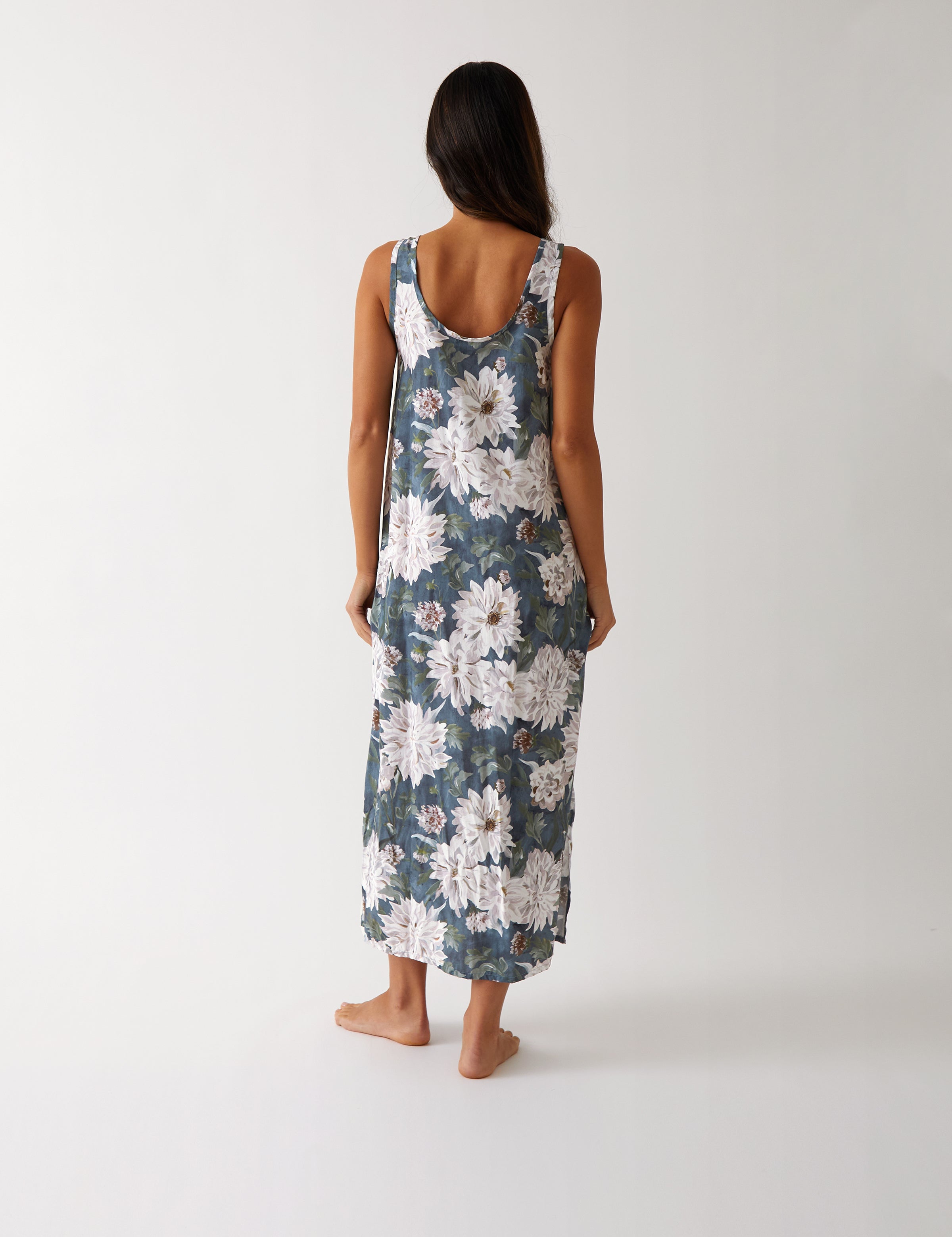 Adeline Full Length Gathered Nightie | Floral-4