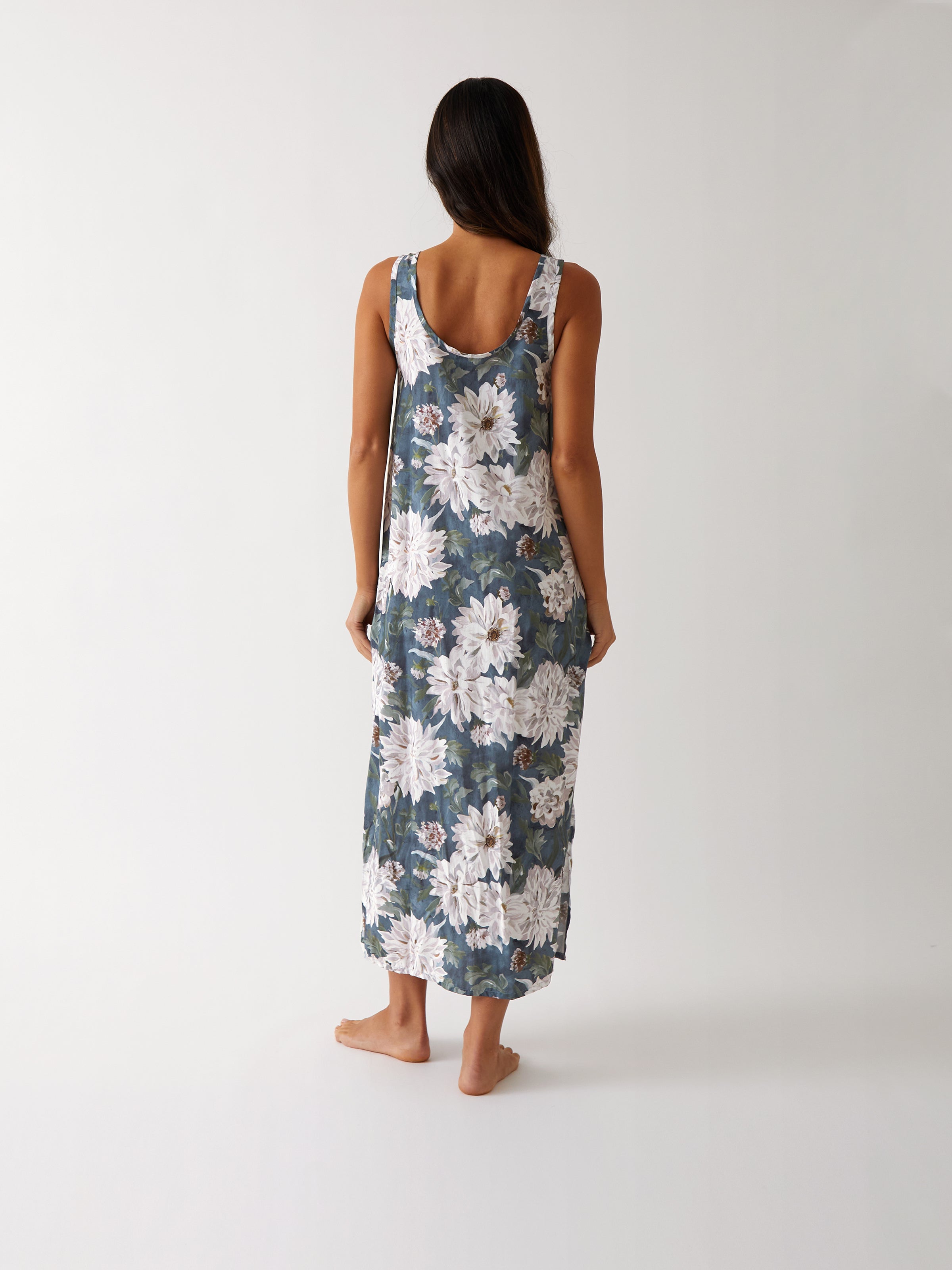 Adeline Full Length Gathered Nightie | Floral-4