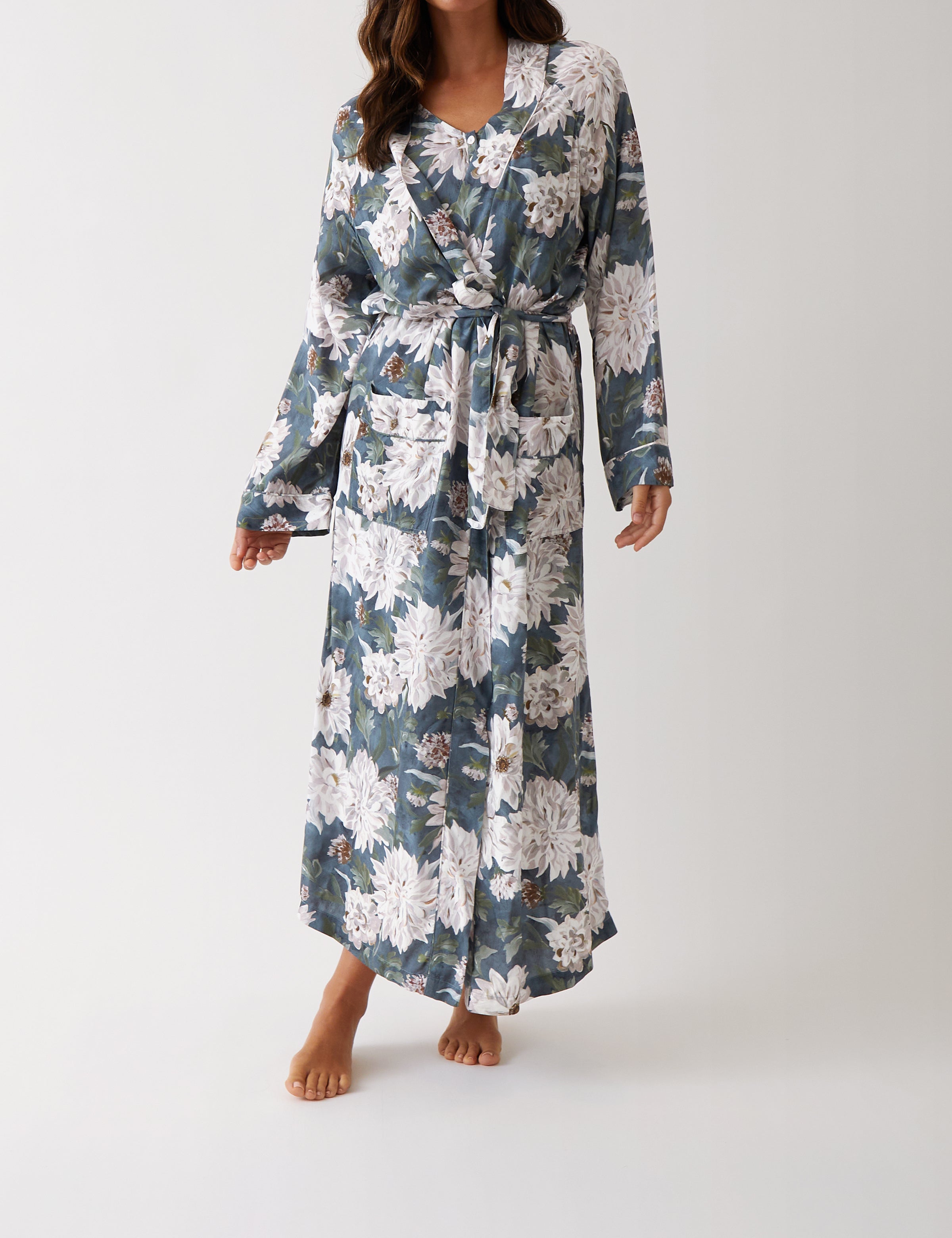 Adeline Full Length Robe | Floral-1