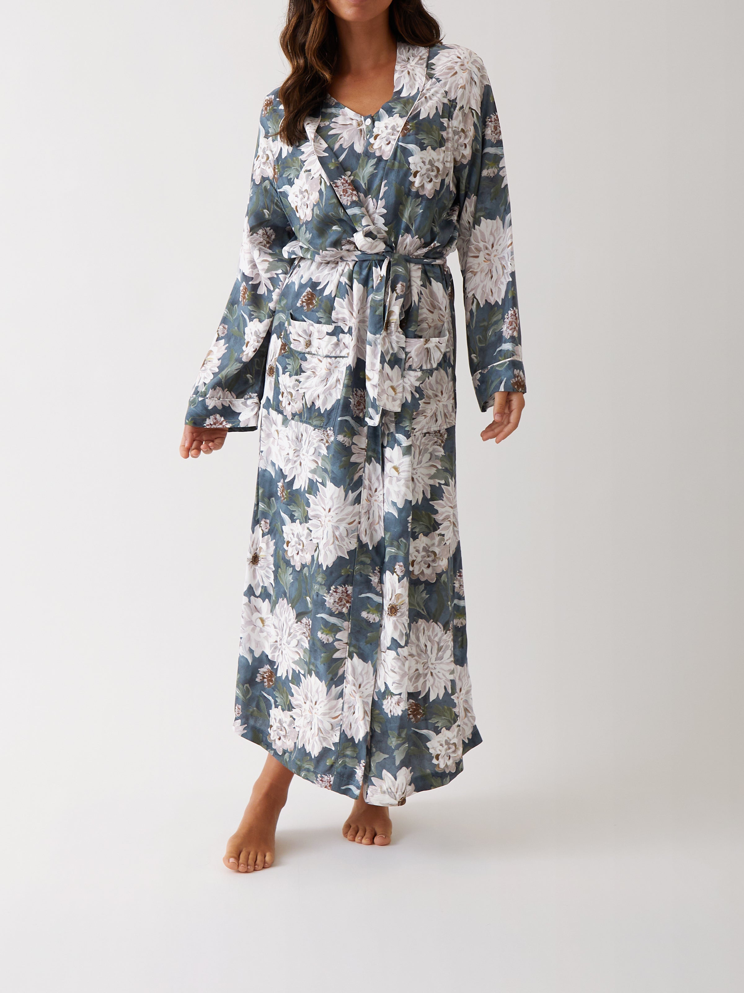 Adeline Full Length Robe | Floral-1