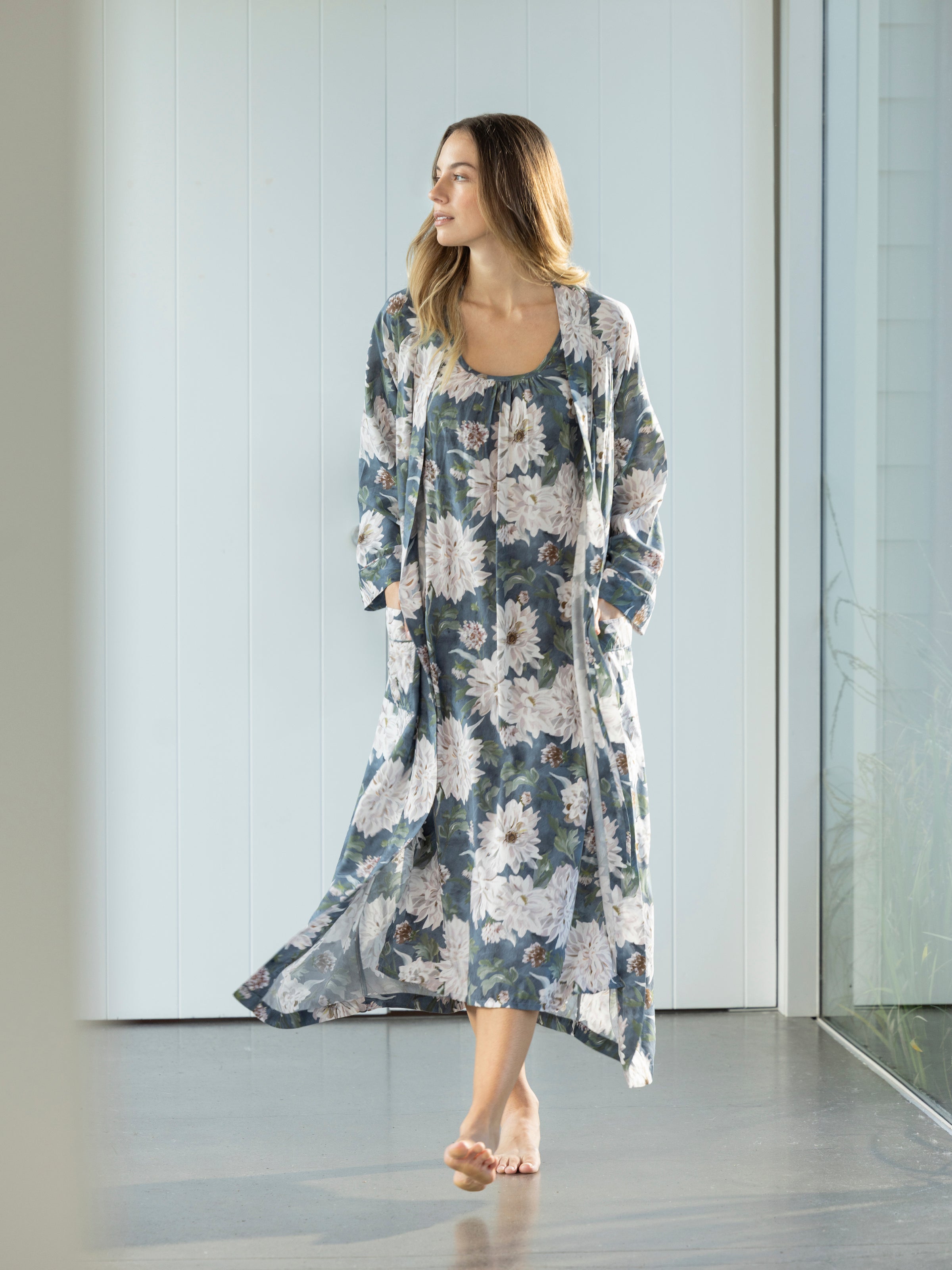 Adeline Full Length Robe | Floral-3