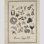 Al Dente Linen Tea Towel | Natural Black-3