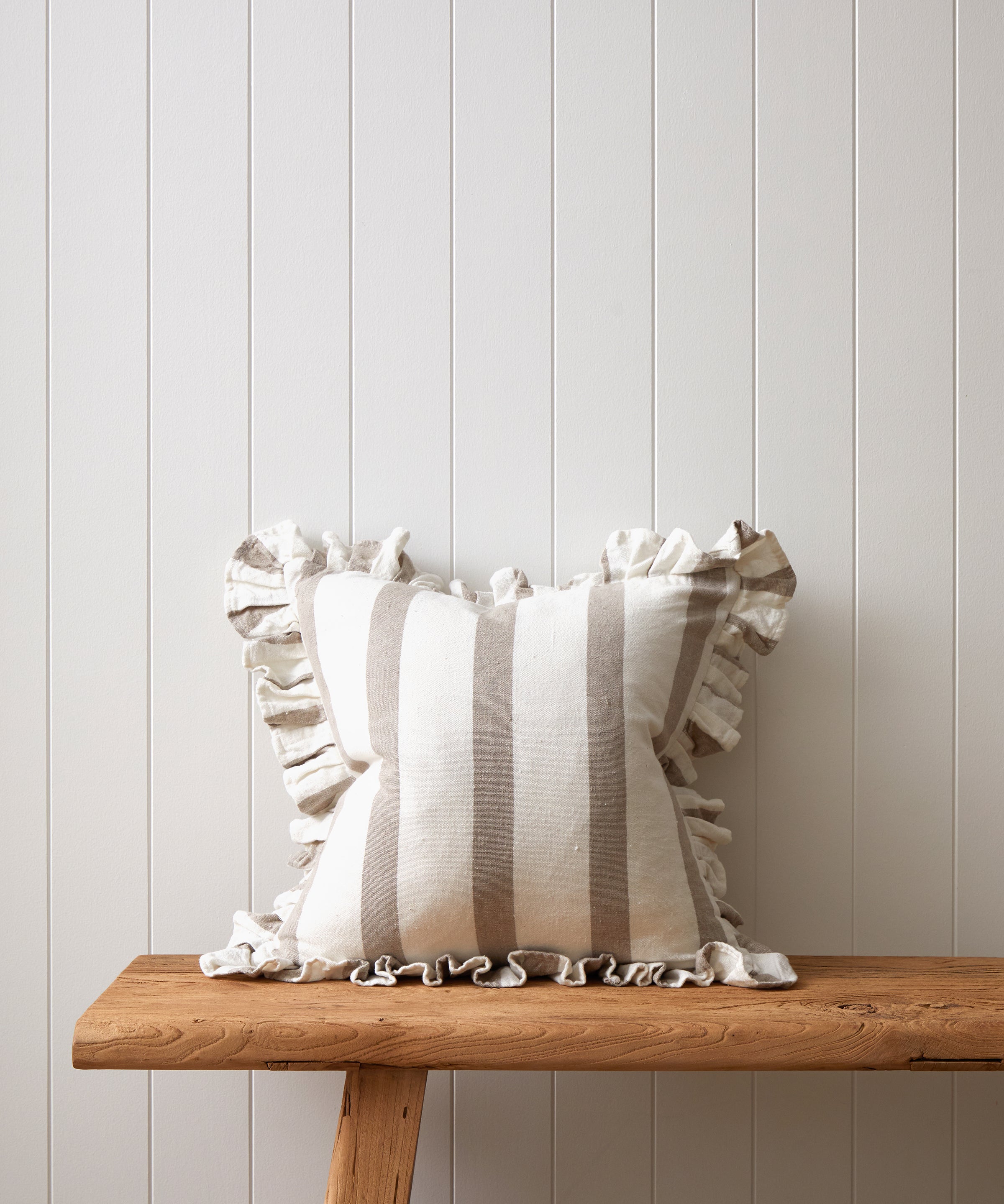 Alba Square Cushion Cover | Natural Stripe-1