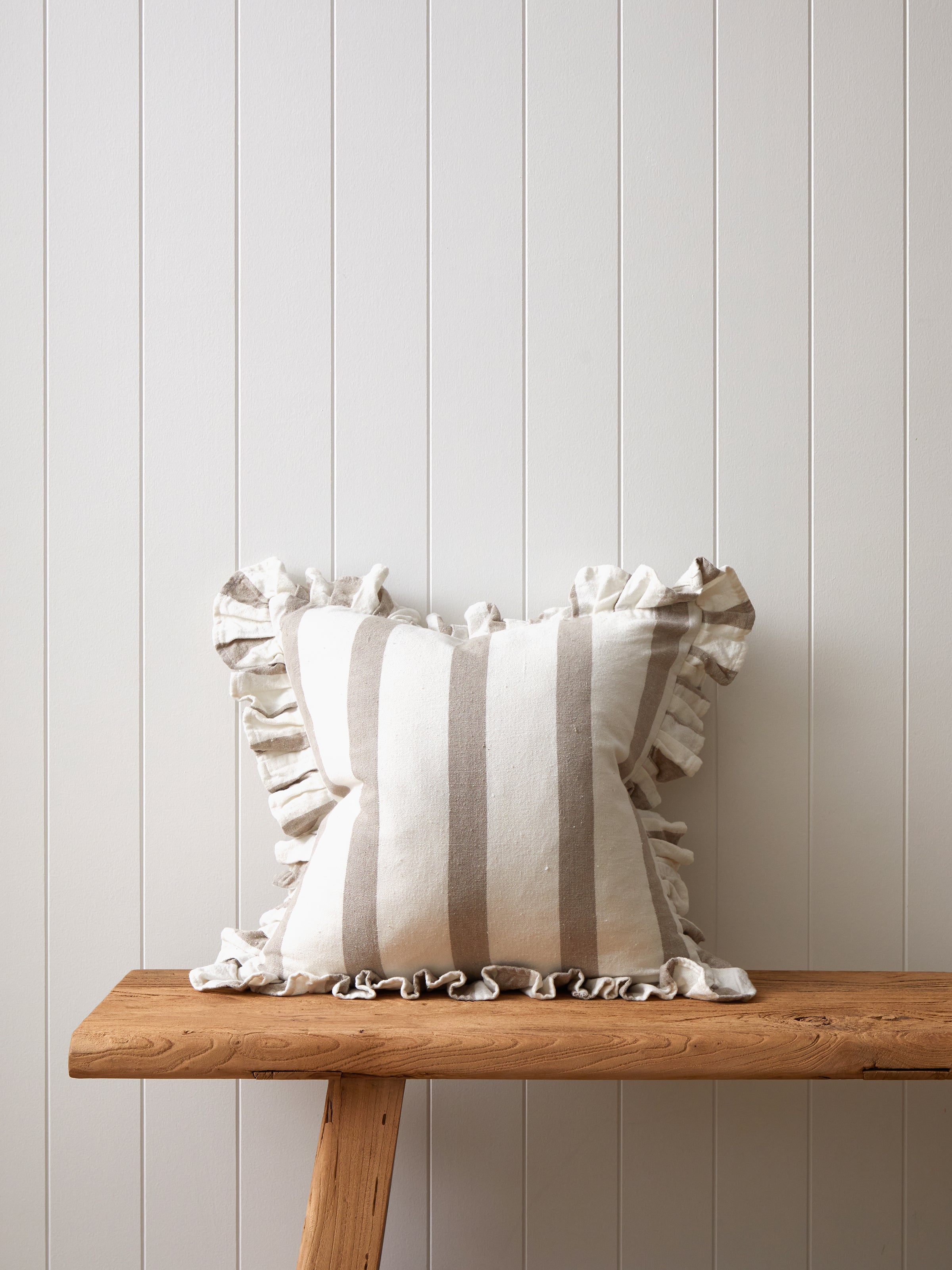 Alba Square Cushion Cover | Natural Stripe-1