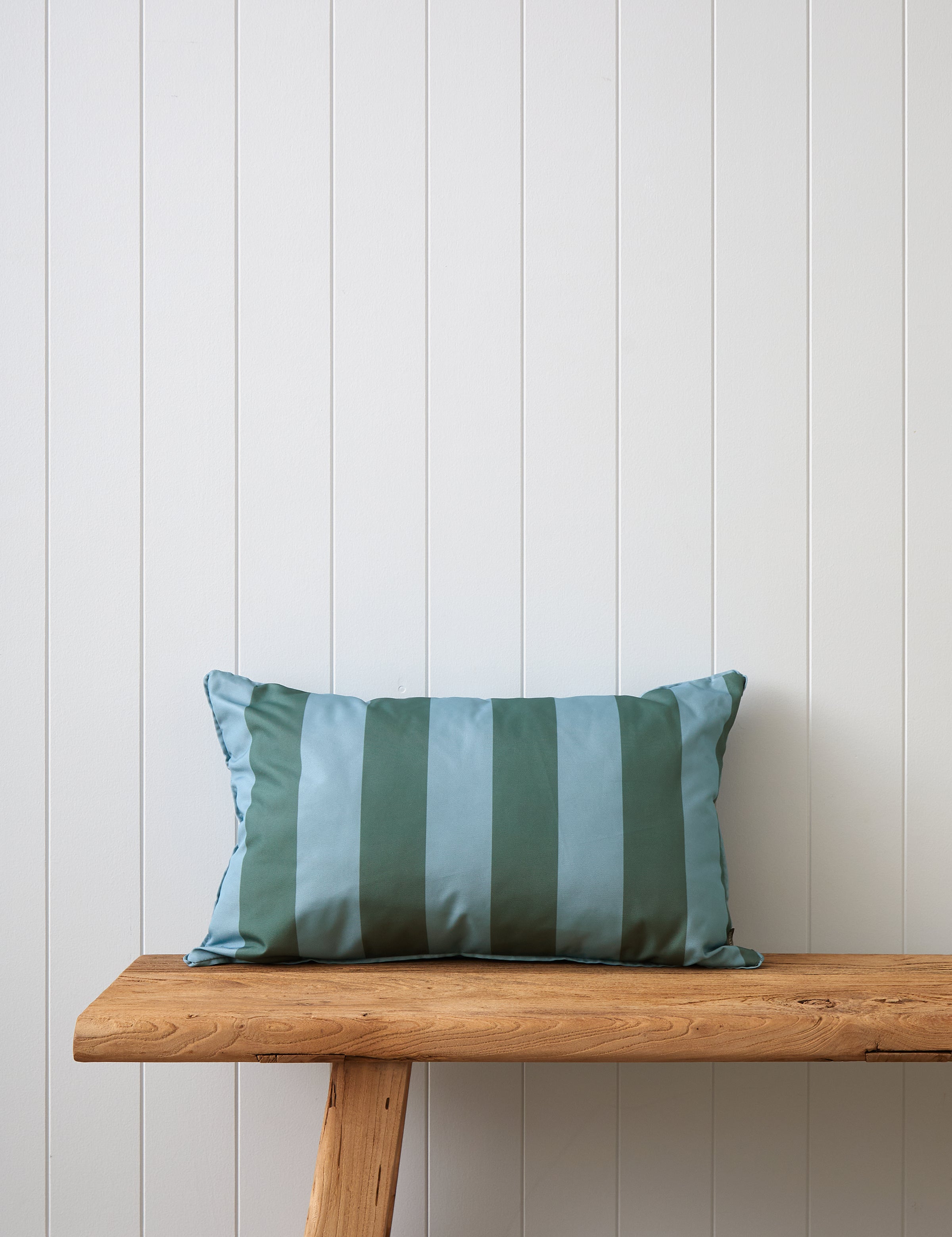 Alfresco Rectangle Filled Cushion | Green Stripe-1