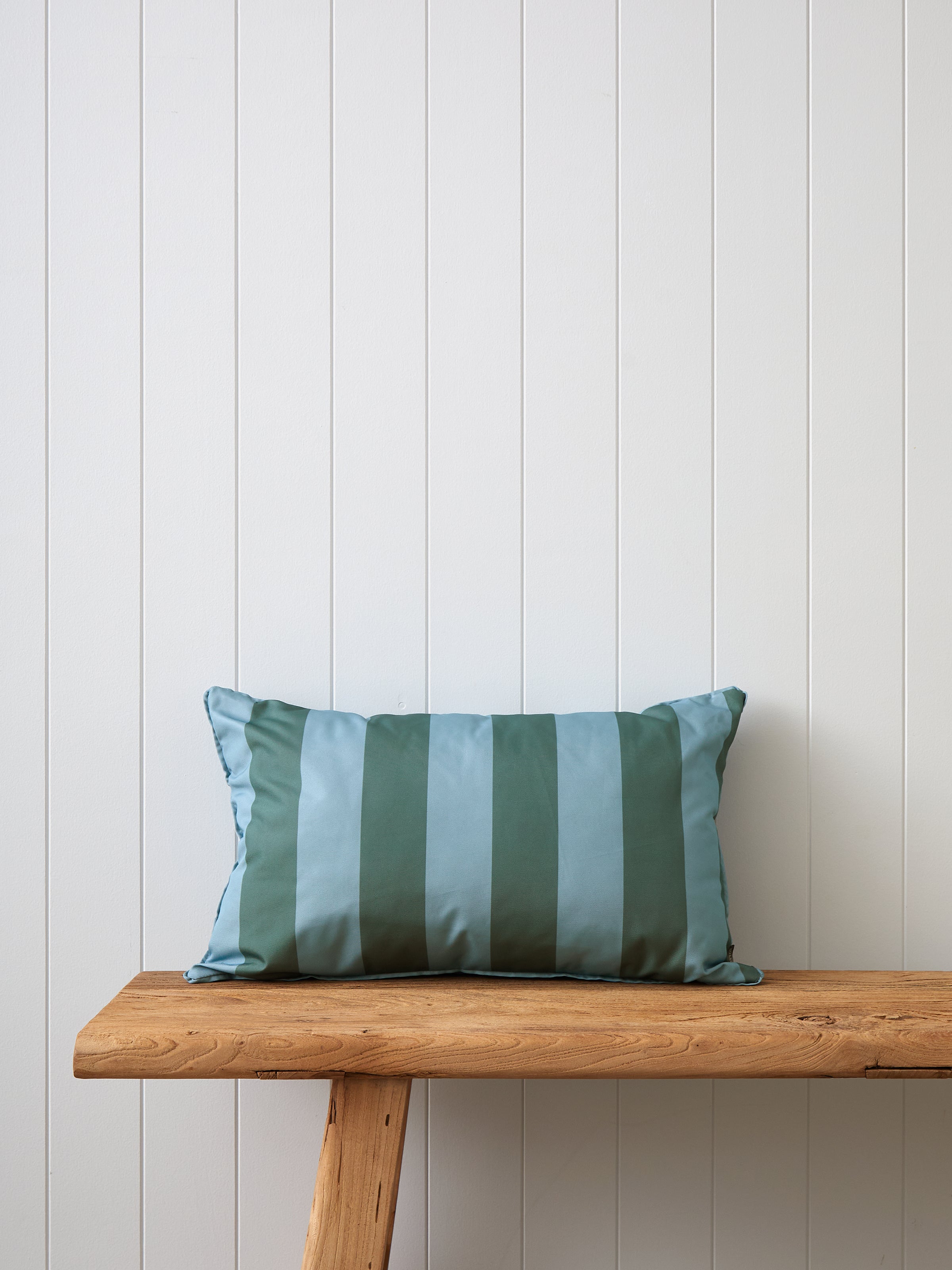 Alfresco Rectangle Filled Cushion | Green Stripe-1