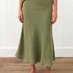 Amalfi Linen Bias Skirt | Cactus-1