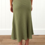 Amalfi Linen Bias Skirt | Cactus-4