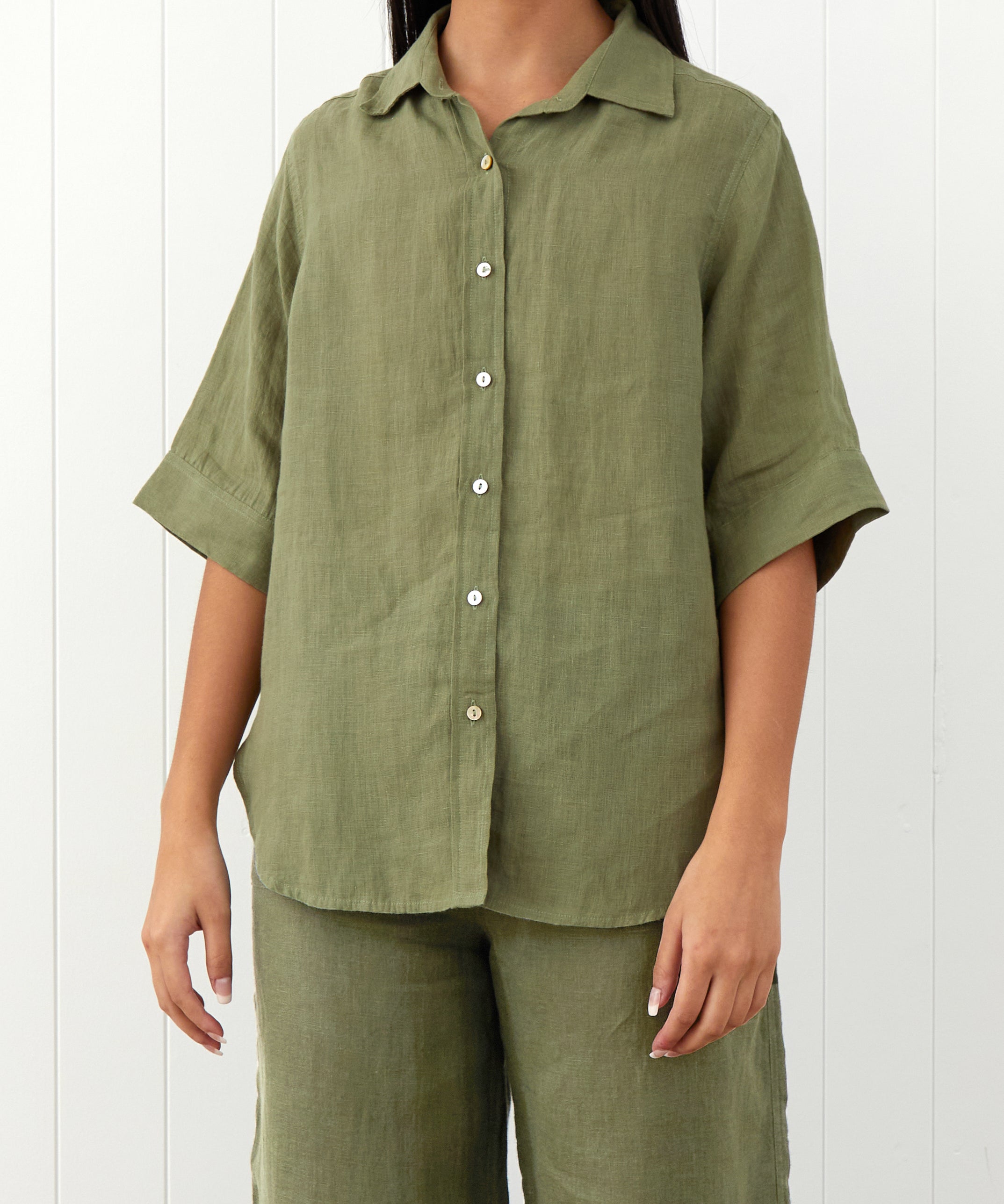 Amalfi Linen Shirt | Cactus-1