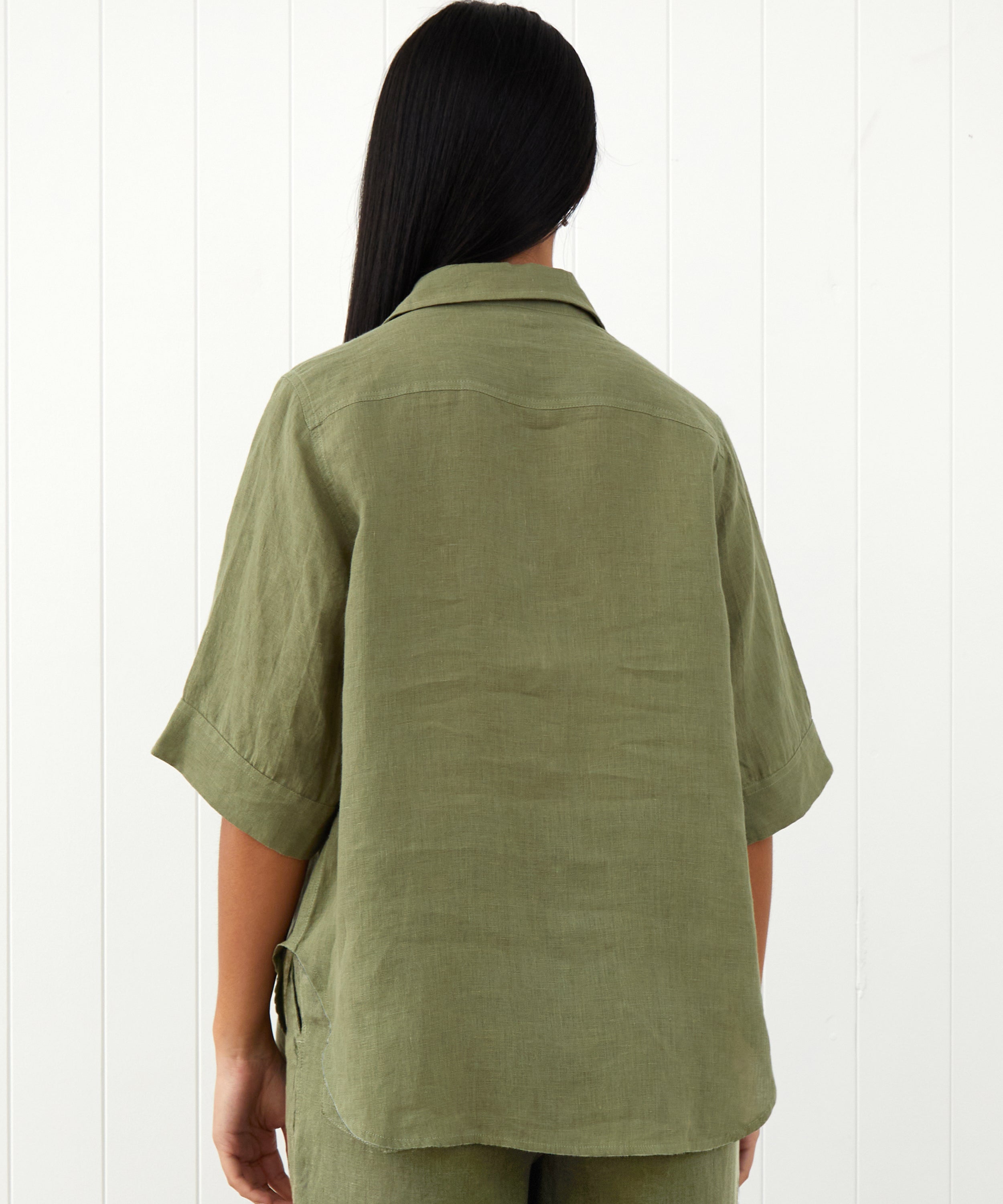 Amalfi Linen Shirt | Cactus-4