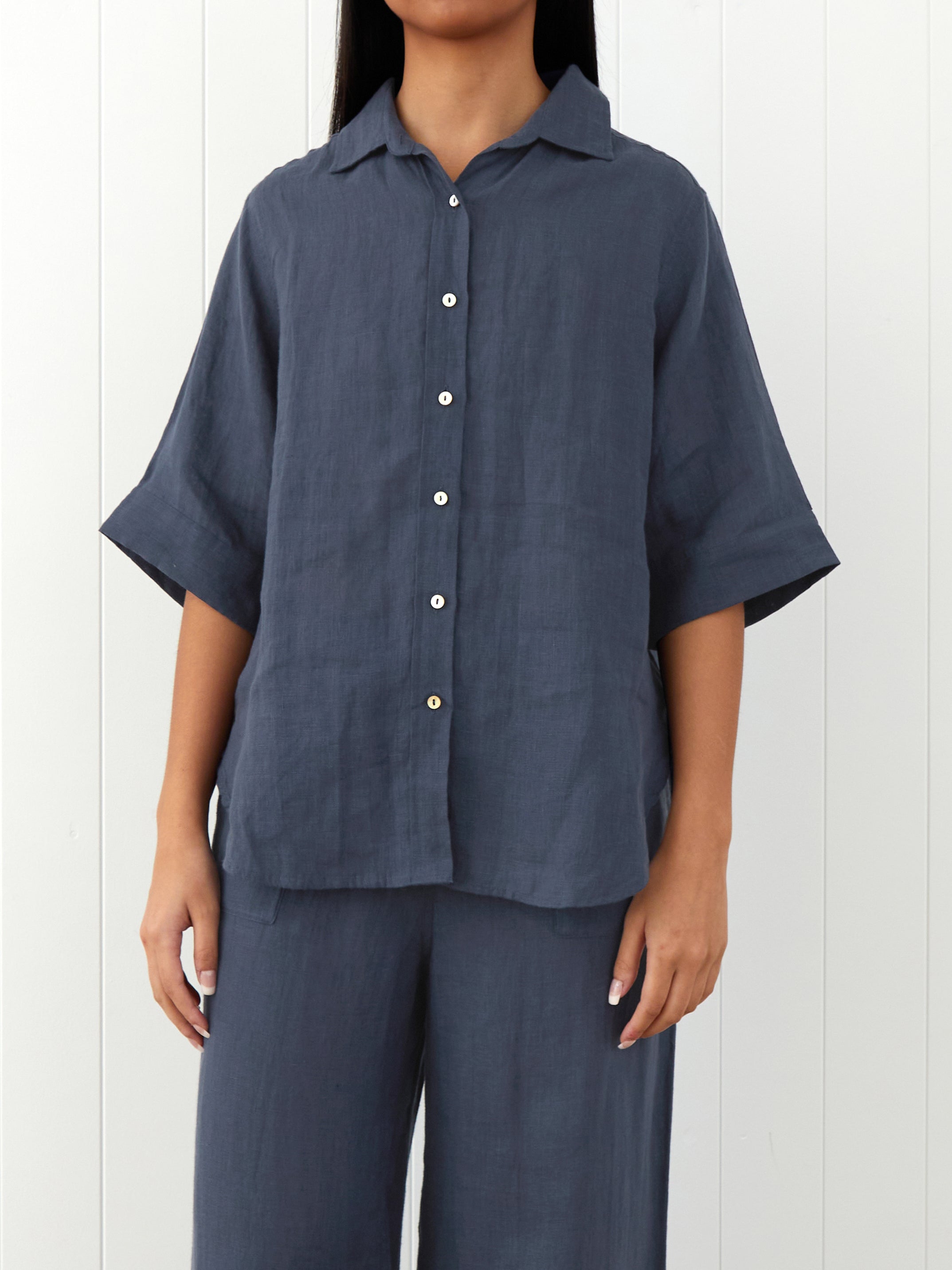 Amalfi Linen Shirt | Ink-1