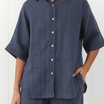 Amalfi Linen Shirt | Ink-3