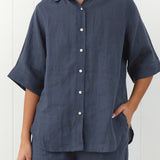 Amalfi Linen Shirt | Ink-3