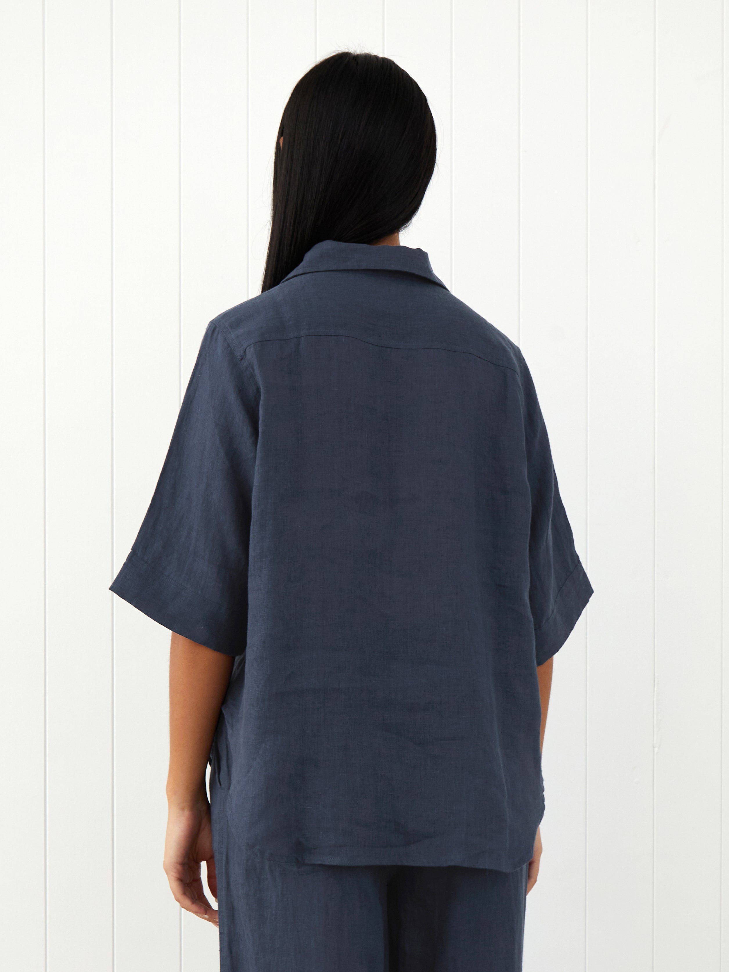 Amalfi Linen Shirt | Ink-4