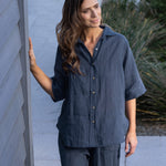 Amalfi Linen Shirt | Ink-5